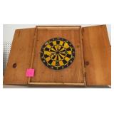 Q - DART BOARD IN WALL MOUNT CABINET (G46)