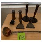Q - CANDLESTICKE, SALT & PEPPER GRINDER, LADLE