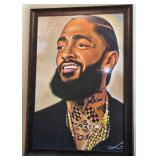S2 - NIPSEY HUSSLE PORTRAIT FRAMED 36X26" (O20)