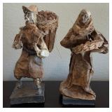 S2 - TWO VINTAGE FOLK ART FIGURES 11.5"T (O15)