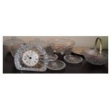 S2 - CANDY DISHES, FOOTED BOWL, BASKET, CLOCK (L7)