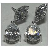 STERLING SILVER CZ EARRINGS 6.2 GRS