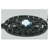 STERLING SILVER MARCASITE & TOPAZ BRACELET 5.30GRS