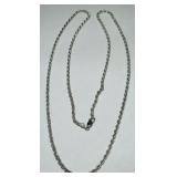 STERLING SILVER 28INCH 20.20GRS ROPE CHAIN