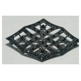 STERLING SILVER MARCASITE BROOCH 7.3 GRS