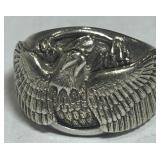 STERLING SILVER KEEPSAKE EAGLE RING 19 GRS
