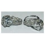 STERLING SILVER CZ EARRINGS 4.9 GRS