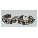 STERLING SILVER GEMSTONES EARRINGS 11.3 GRS