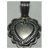 STERLING SILVER HEART LOCKET  PENDANT 12.10GRS
