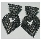 STERLING SILVER MARCASITE EARRINGS 11.10GRS