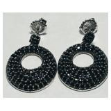 STERLING SILVER STONE EARRINGS 12.3 GRS