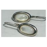STERLING SILVER MOTHER OF PEARL EARRINGS 4.8 GRS