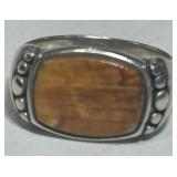 STERLING SILVER GEMSTONE RING 6.9 GRS