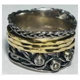 STERLING SILVER RING FROM ISRAEL 10.20GRS