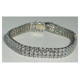 STERLING SILVER CZ BRACELET 23.2 GRS
