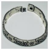 STERLING SILVER 8" BRACELET 55.9 GRS