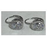 STERLING SILVER CZ EARRINGS 3.9 GRS