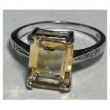 STERLING SILVER CITRINE RING  2.20GRS