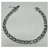 STERLING SILVER CZ BRACELET 11.6 GRS