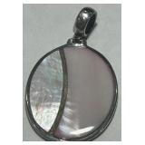 STERLING SILVER PINK/MOTHER OF PEARL 5.9 GRS