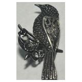 STERLING SILVER BIRD BROOCH 9.2 GRS