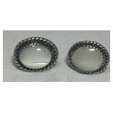 STERLING SILVER MOONSTONE EARRINGS 2.9 GRS