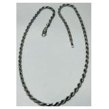 STERLING SILVER 20" ROPE CHAIN  24.1 GRS