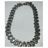 STERLING SILVER SIGNED STATEMENT NECKLACE 73.3 GRS