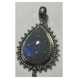 STERLING SILVER MOONSTONE PENDANT  12.5 GRS