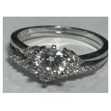 STERLING SILVER CZ RING 1.9 GRS