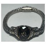 STERLING SILVER /18K LAGOS SMOKEY QUARTZ BRACELET