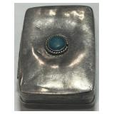 STERLING SILVER TURQUOISE BOX  8.9 GRS