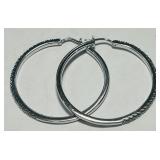 STERLING SILVER HOOP EARRINGS 9.5 GRS