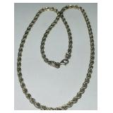 STERLING SILVER 22" ROPE CHAIN 47.3 GRS