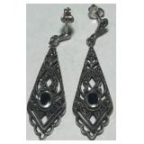 STERLING SILVER MARCASITE EARRINGS 5.60GRS