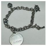 STERLING SILVER LUCY ANN CHARM BRACELET 30.50GRS