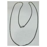 STERLING SILVER 24" ROPE CHAIN 7.5 GRS