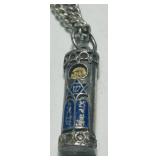 STERLING SILVER MEZUZAH ENAMEL PENDANT /CHAIN