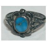 STERLING SILVER TURQUOISE RING 3.3 GRS