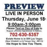 PREVIEW LIVE IN PERSON - Thursday, June 18th