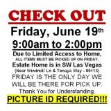 AUCTION PICK UP DAY & HOURS