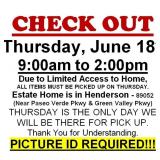 AUCTION PICK UP DAY & HOURS