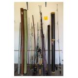 N1 - LOT OF FISHING POLES & CARRIERS (G8)