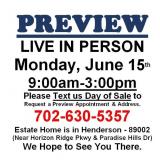 PREVIEW LIVE IN PERSON - Monday, June 15th