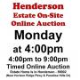 Mon.@4pm - Henderson Estate Online Public Auction 6/15