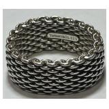 STERLING SILVER TIFFANY&CO SOMERSET MESH RING