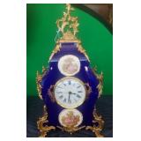 N3 - LOUIS XVI-STYLE PAINTED PORCELAIN CLOCK (G62)