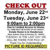 AUCTION PICK UP DAYS & HOURS