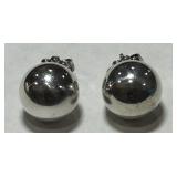 STERLING SILVER TIFFANY&CO BEAD BALL EARRINGS