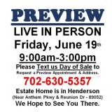 PREVIEW LIVE IN PERSON - Friday, June 19th